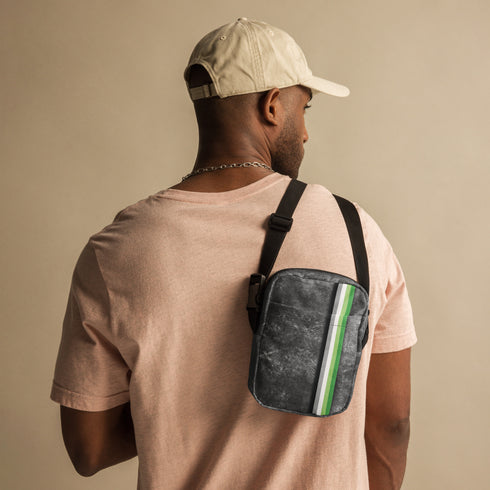 Aromantic Pride Grunge Stripe Crossbody Bag